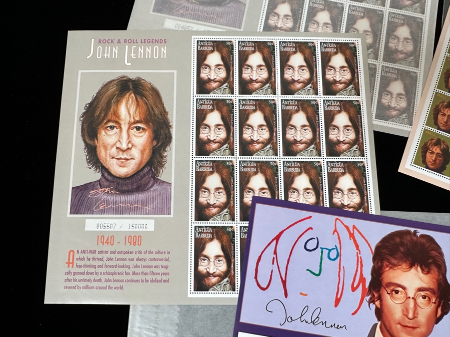 Just Added - Pair Of Rare Legends Of Rock & Roll A Universal Tribute To John Lennon The Beatles Commemorative Stamp Collection With Cert - See Photos [Photo 16]
