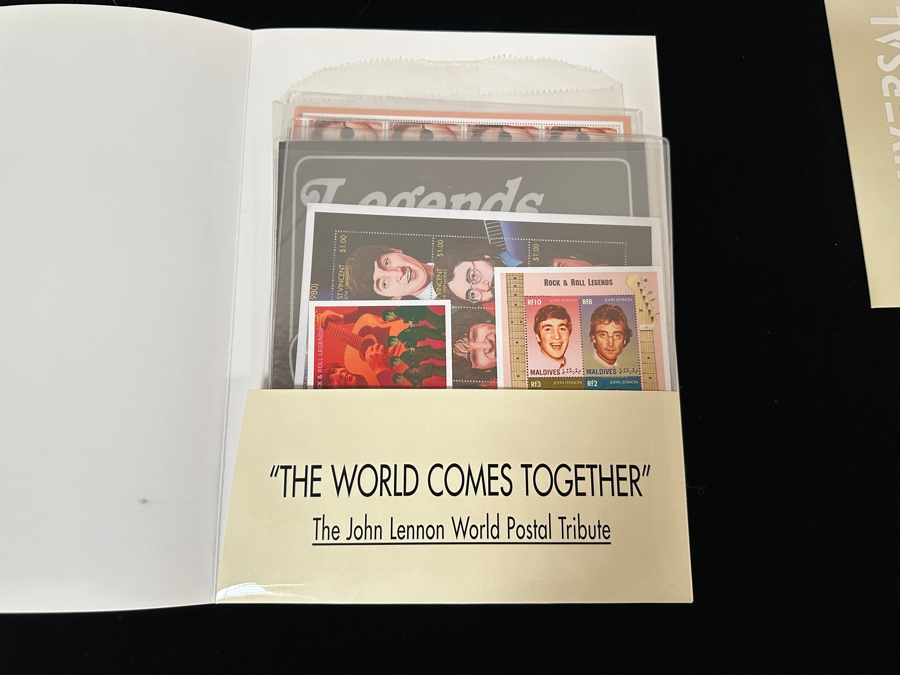 Just Added - Pair Of Rare Legends Of Rock & Roll A Universal Tribute To John Lennon The Beatles Commemorative Stamp Collection With Cert - See Photos [Photo 26]