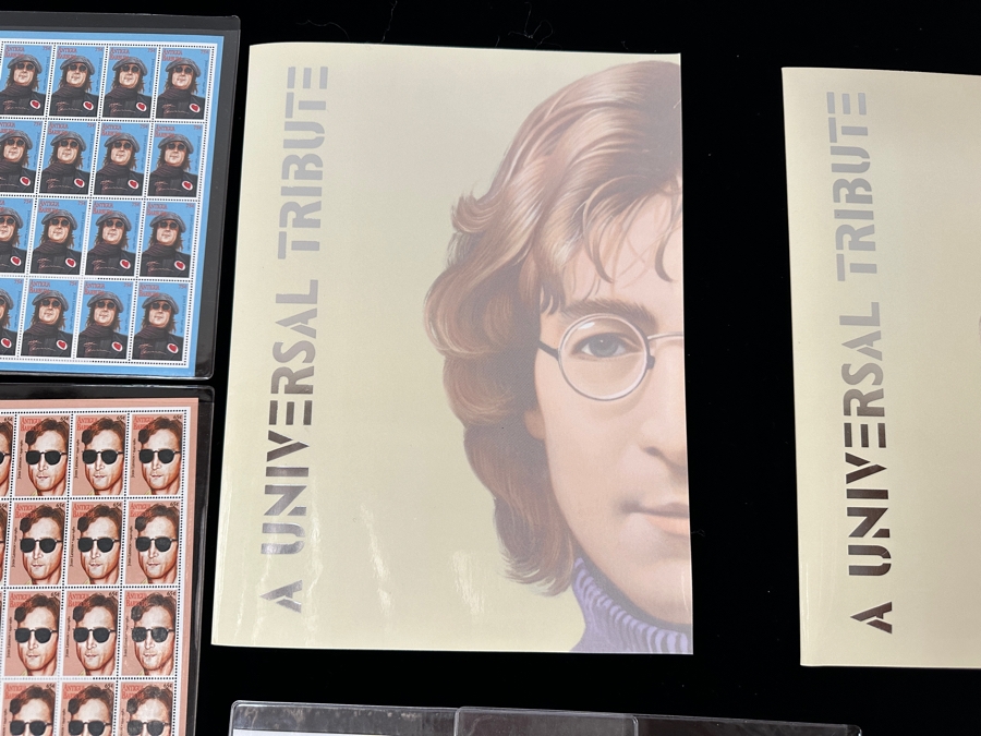 Just Added - Pair Of Rare Legends Of Rock & Roll A Universal Tribute To John Lennon The Beatles Commemorative Stamp Collection With Cert - See Photos [Photo 2]