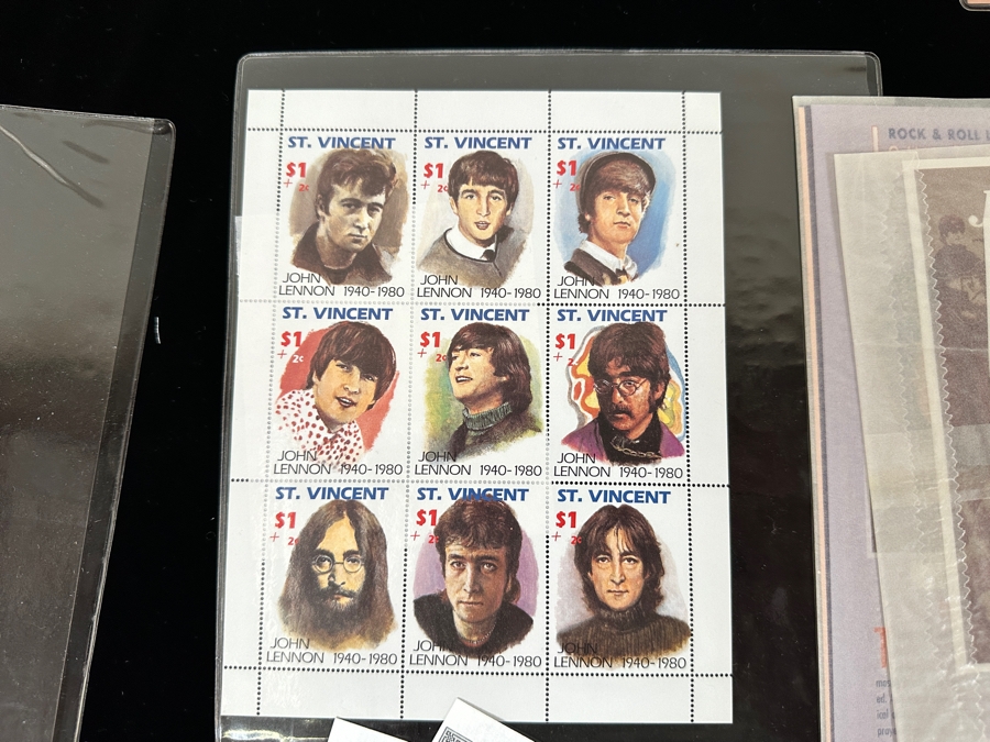 Just Added - Pair Of Rare Legends Of Rock & Roll A Universal Tribute To John Lennon The Beatles Commemorative Stamp Collection With Cert - See Photos [Photo 24]