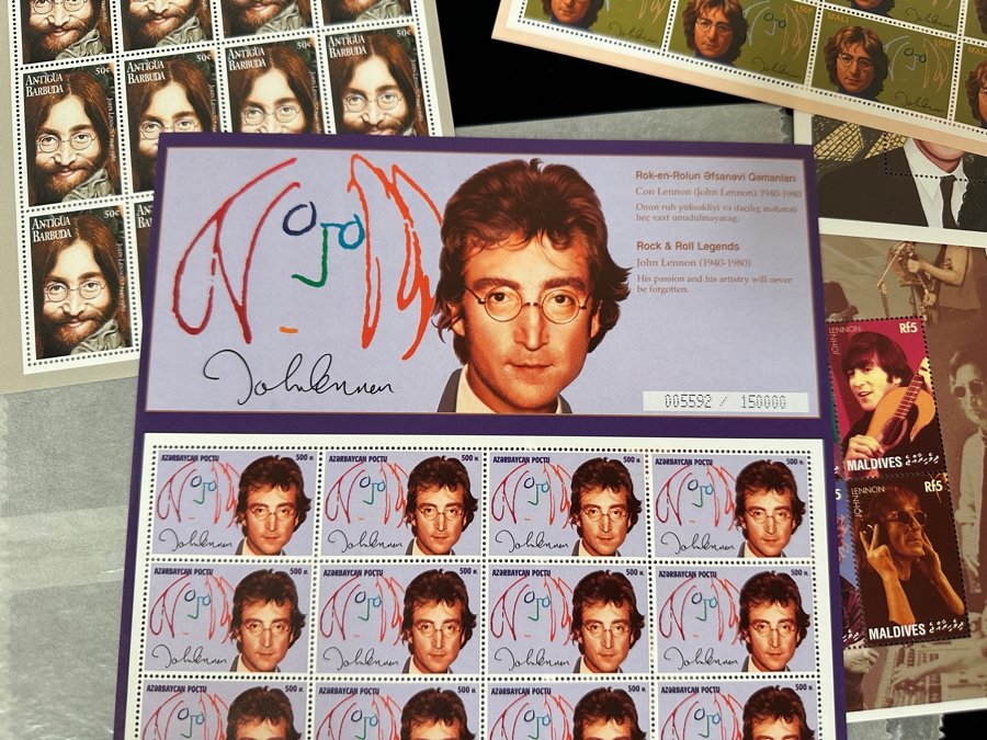 Just Added - Pair Of Rare Legends Of Rock & Roll A Universal Tribute To John Lennon The Beatles Commemorative Stamp Collection With Cert - See Photos [Photo 14]