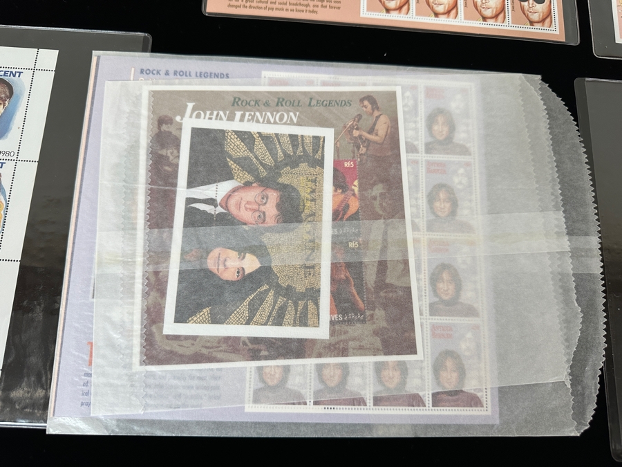 Just Added - Pair Of Rare Legends Of Rock & Roll A Universal Tribute To John Lennon The Beatles Commemorative Stamp Collection With Cert - See Photos [Photo 23]