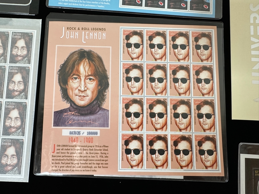 Just Added - Pair Of Rare Legends Of Rock & Roll A Universal Tribute To John Lennon The Beatles Commemorative Stamp Collection With Cert - See Photos [Photo 7]