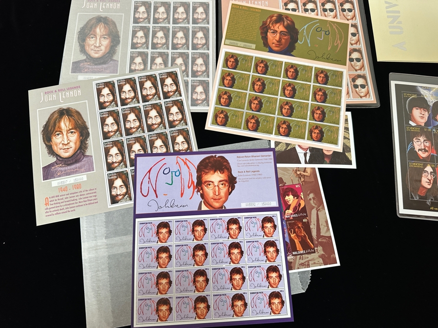 Just Added - Pair Of Rare Legends Of Rock & Roll A Universal Tribute To John Lennon The Beatles Commemorative Stamp Collection With Cert - See Photos [Photo 13]