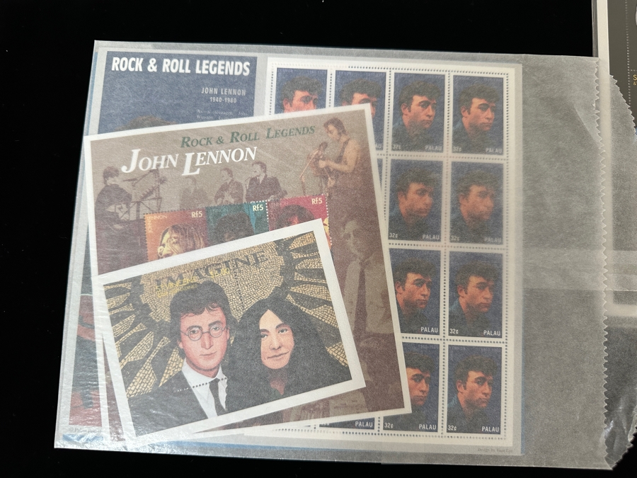 Just Added - Pair Of Rare Legends Of Rock & Roll A Universal Tribute To John Lennon The Beatles Commemorative Stamp Collection With Cert - See Photos [Photo 10]