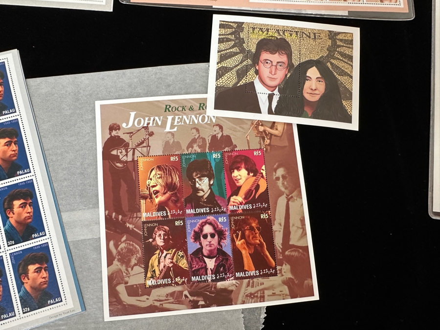 Just Added - Pair Of Rare Legends Of Rock & Roll A Universal Tribute To John Lennon The Beatles Commemorative Stamp Collection With Cert - See Photos [Photo 12]