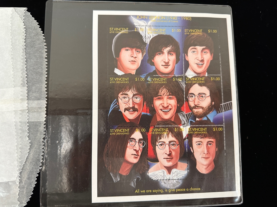 Just Added - Pair Of Rare Legends Of Rock & Roll A Universal Tribute To John Lennon The Beatles Commemorative Stamp Collection With Cert - See Photos [Photo 25]