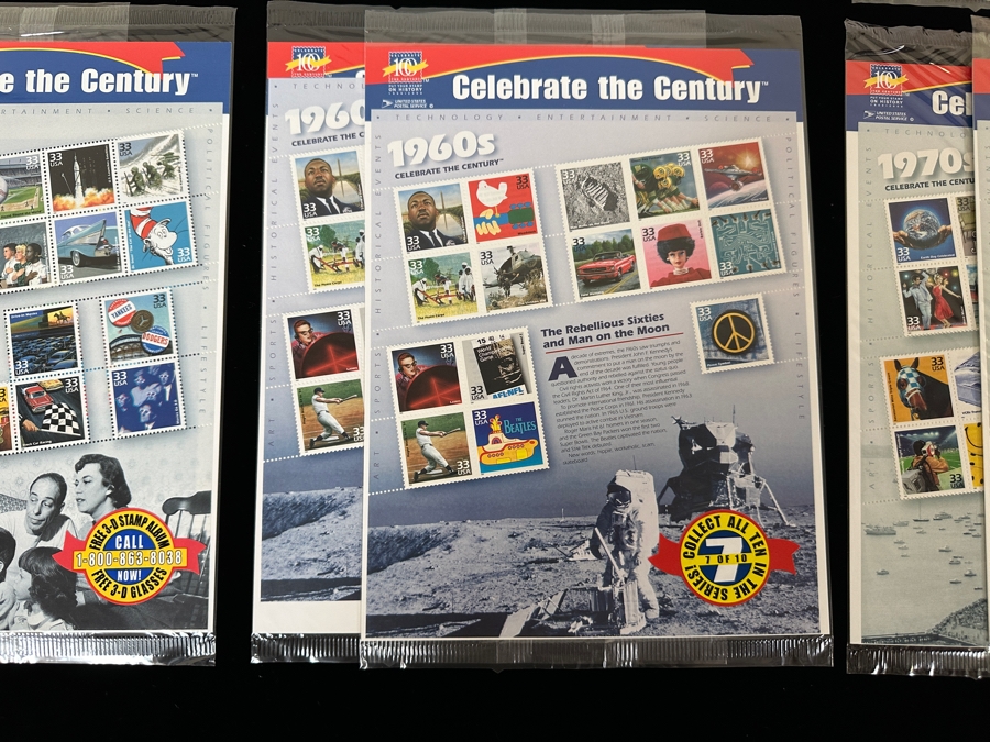 Just Added - US Mint Postage Stamps Celebrate The Century 1900-1990 (2 Sets Each) Total Of 20 Sets Over $100 Postage Stamp Value [Photo 8]