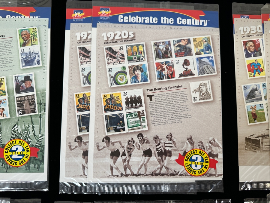 Just Added - US Mint Postage Stamps Celebrate The Century 1900-1990 (2 Sets Each) Total Of 20 Sets Over $100 Postage Stamp Value [Photo 4]