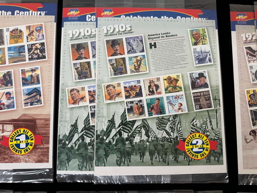 Just Added - US Mint Postage Stamps Celebrate The Century 1900-1990 (2 Sets Each) Total Of 20 Sets Over $100 Postage Stamp Value [Photo 3]
