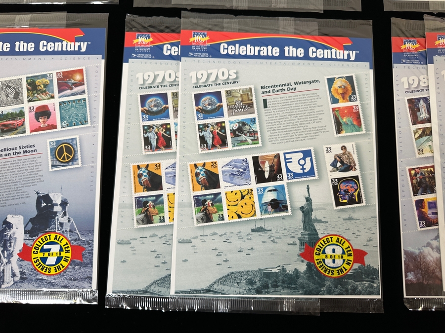 Just Added - US Mint Postage Stamps Celebrate The Century 1900-1990 (2 Sets Each) Total Of 20 Sets Over $100 Postage Stamp Value [Photo 9]