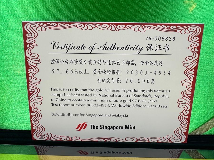 The Singapore Mint Gold Foil Uncut Art Stamps Photo Collection Of Historical Hong Kong Governors Limited To 20,000 Sets With Hong Kong Gold Leaf Plated Watch [Photo 9]