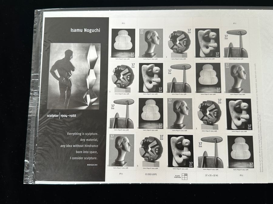 United States Mint Postage Stamp Sheets: (2) Charles & Ray Eames Stamp Sheets And (2) Isamu Noguchi Stamp Sheets [Photo 7]