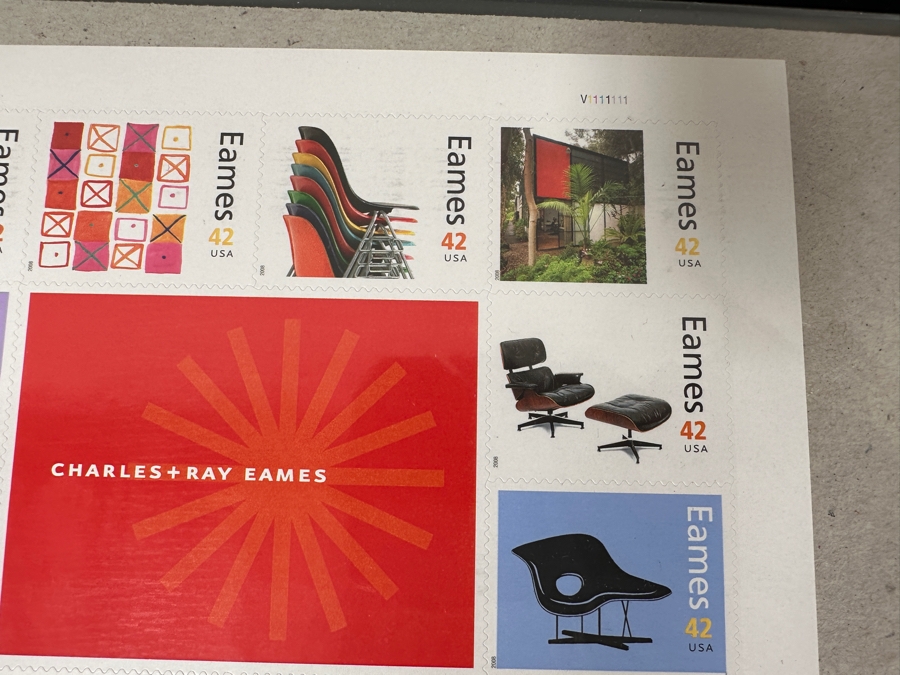 United States Mint Postage Stamp Sheets: (2) Charles & Ray Eames Stamp Sheets And (2) Isamu Noguchi Stamp Sheets [Photo 5]