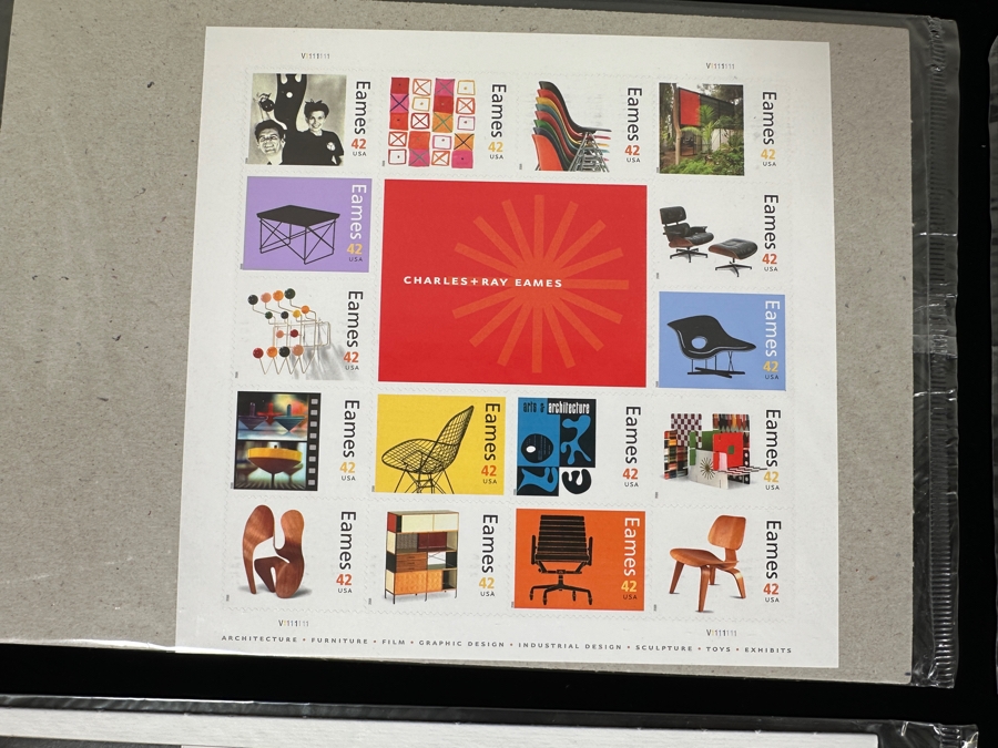 United States Mint Postage Stamp Sheets: (2) Charles & Ray Eames Stamp Sheets And (2) Isamu Noguchi Stamp Sheets [Photo 2]