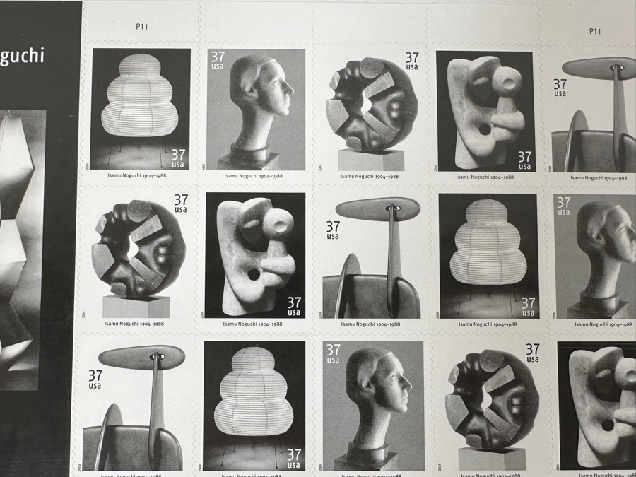 United States Mint Postage Stamp Sheets: (2) Charles & Ray Eames Stamp Sheets And (2) Isamu Noguchi Stamp Sheets [Photo 8]
