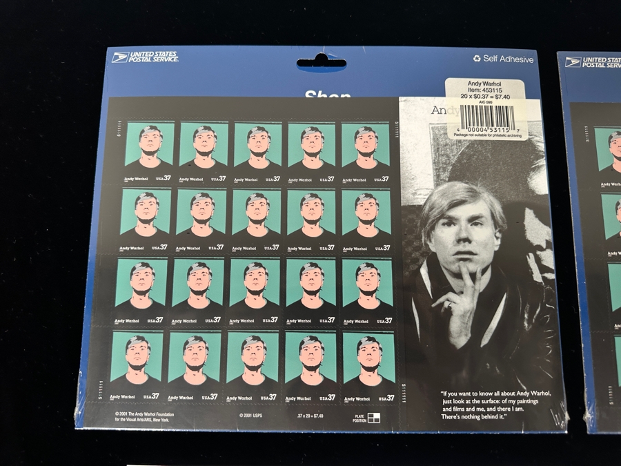 United States Mint Postage Stamp Sheets: (2) Andy Warhol Stamp Sheets And (2) Alexander Calder Stamp Sheets [Photo 2]