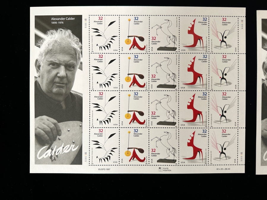 United States Mint Postage Stamp Sheets: (2) Andy Warhol Stamp Sheets And (2) Alexander Calder Stamp Sheets [Photo 5]