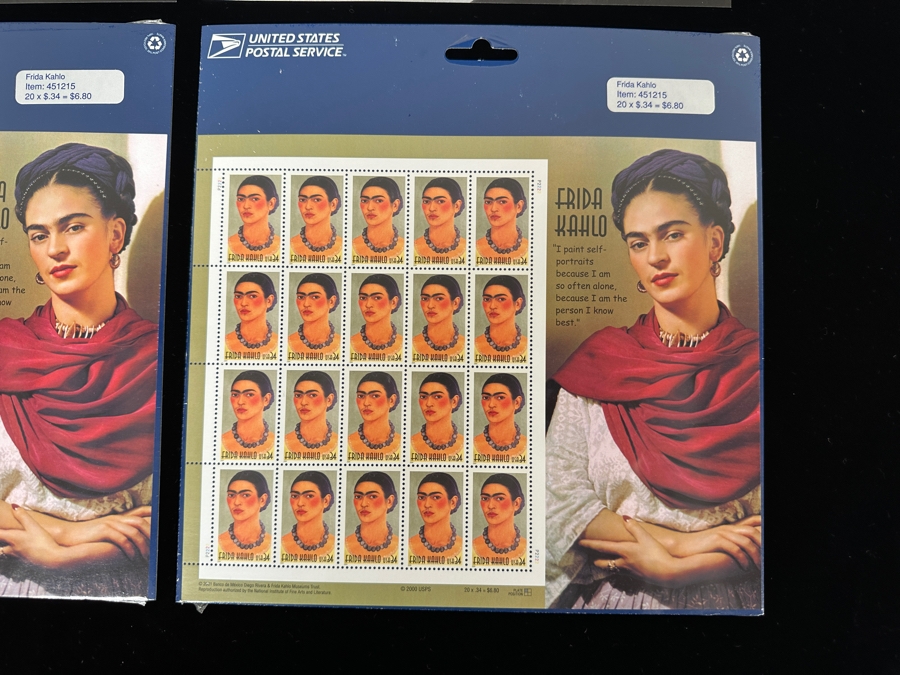 United States Mint Postage Stamp Sheets: (2) Georgia O'Keefe Stamp Sheets And (2) Frida Kahlo Stamp Sheets [Photo 5]