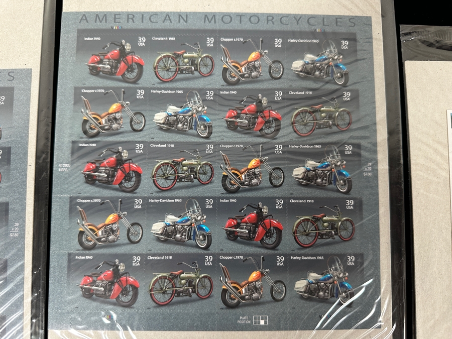 US Mint Postage Stamps American Motorcycles, Sporty Cars & Antique Cars $46.40 Postage Value [Photo 2]