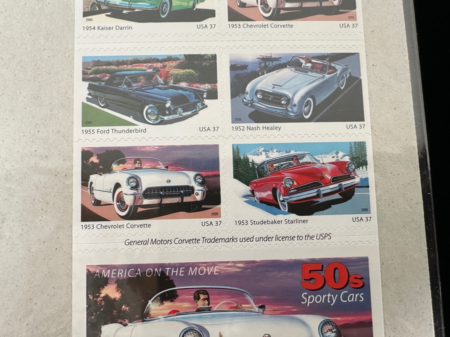 US Mint Postage Stamps American Motorcycles, Sporty Cars & Antique Cars $46.40 Postage Value [Photo 8]
