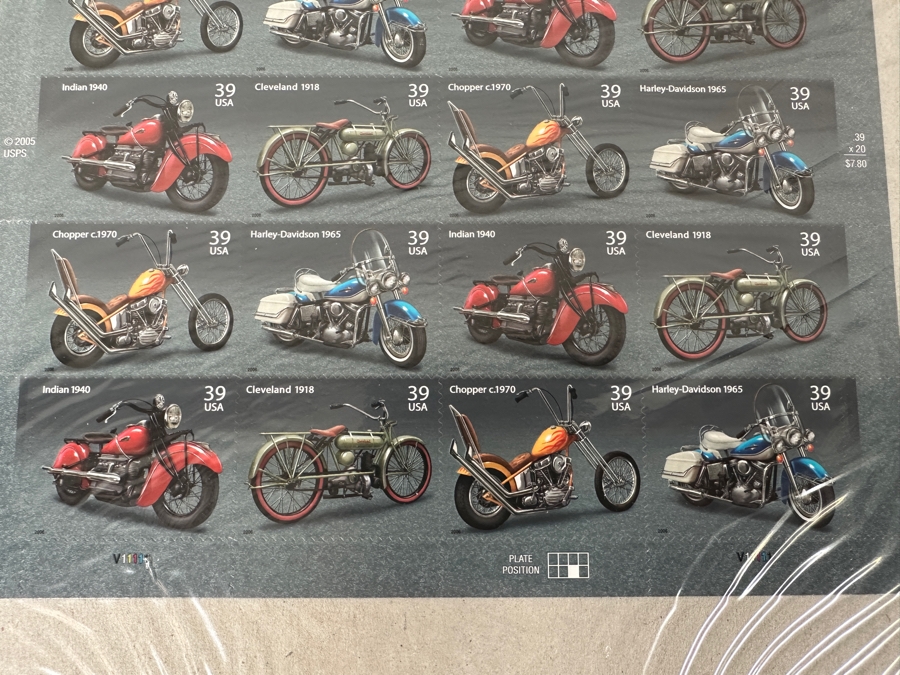 US Mint Postage Stamps American Motorcycles, Sporty Cars & Antique Cars $46.40 Postage Value [Photo 4]