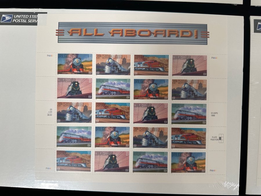 US Mint Postage Stamps Speed Boats, Trains & Ships $35.84 Postage Value [Photo 2]
