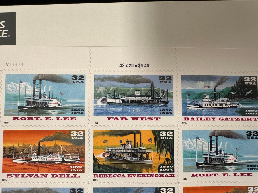 US Mint Postage Stamps Speed Boats, Trains & Ships $35.84 Postage Value [Photo 5]