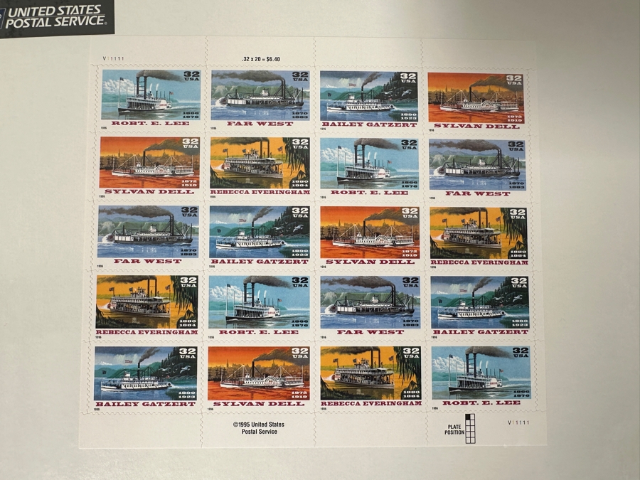 US Mint Postage Stamps Speed Boats, Trains & Ships $35.84 Postage Value [Photo 4]