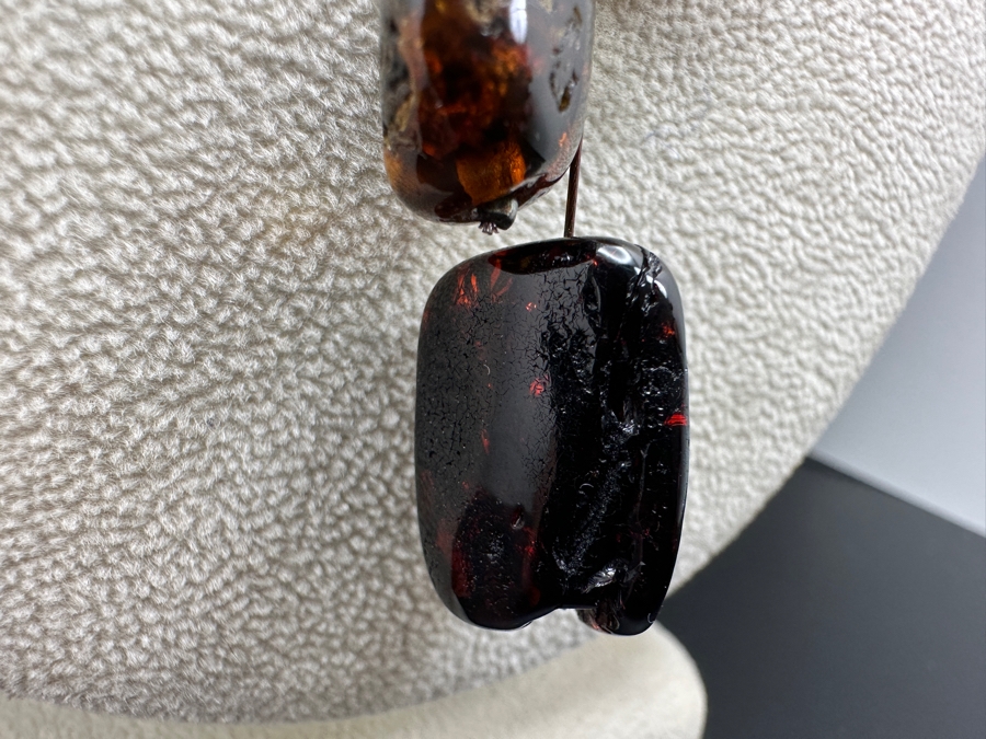 Stunning Amber Beads Sterling Silver 14' Necklace [Photo 3]