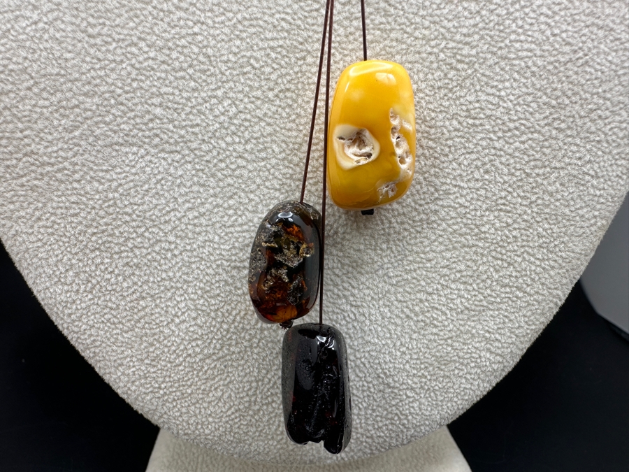 Stunning Amber Beads Sterling Silver 14' Necklace [Photo 2]