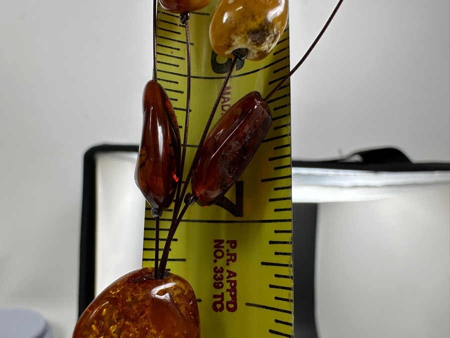 Stunning Amber Beads Sterling Silver 14' Necklace [Photo 8]