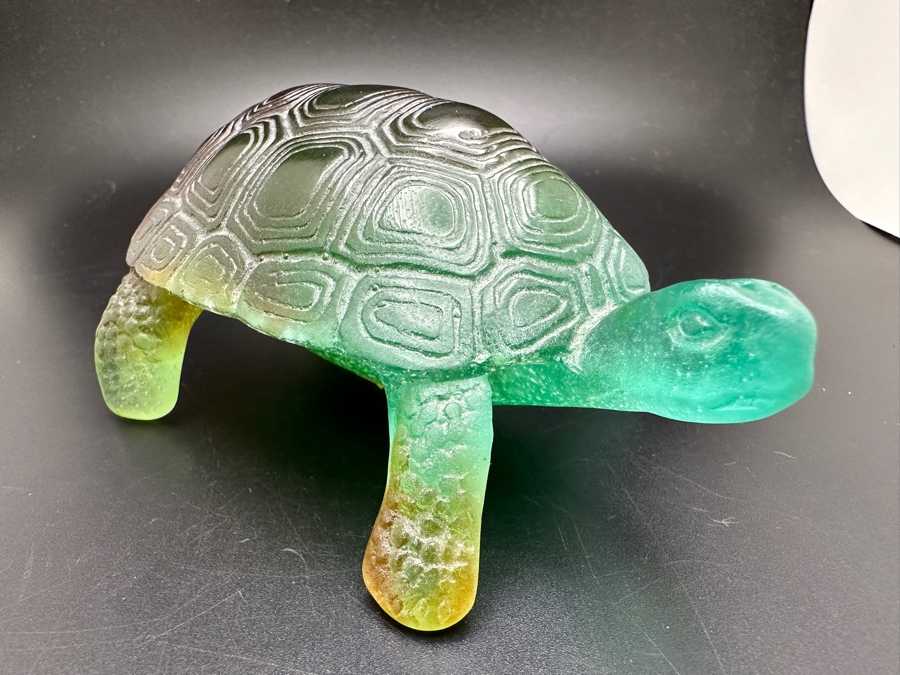 Vintage Signed Daum France Crystal Turtle Figurine 456g [Photo 7]