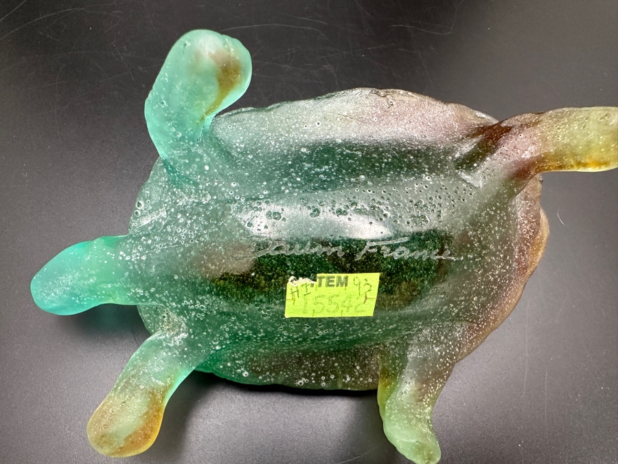 Vintage Signed Daum France Crystal Turtle Figurine 456g [Photo 9]