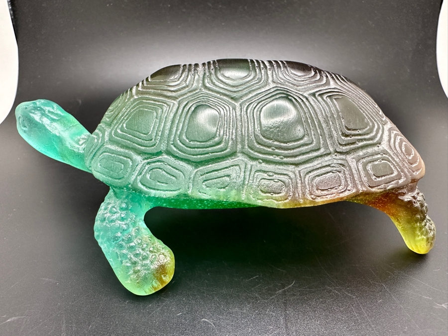 Vintage Signed Daum France Crystal Turtle Figurine 456g [Photo 8]