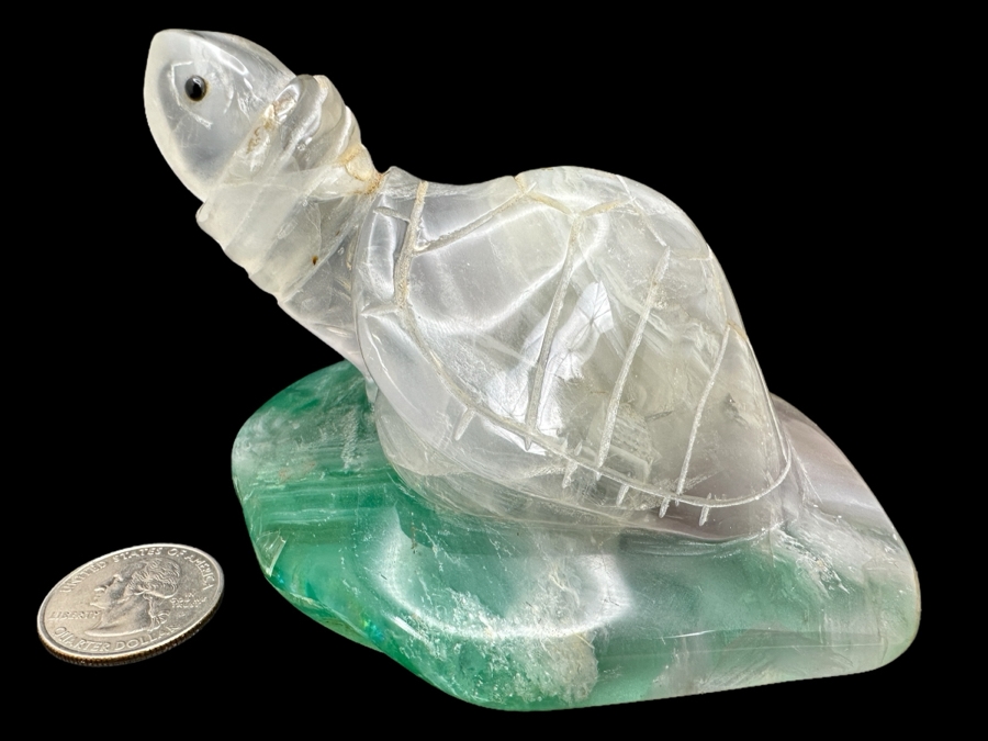 Hand Carved Stone Turtle Figurine 609g