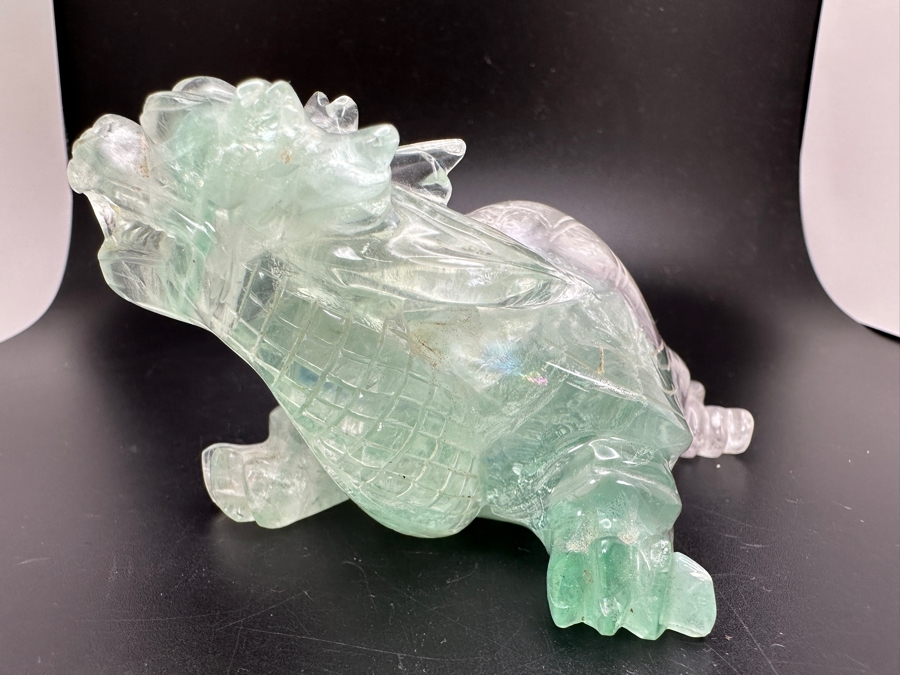 Chinese Hand Carved Fluorite Dragon Turtle Figurine 481g [Photo 10]