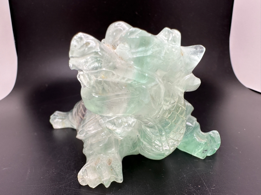 Chinese Hand Carved Fluorite Dragon Turtle Figurine 481g [Photo 9]