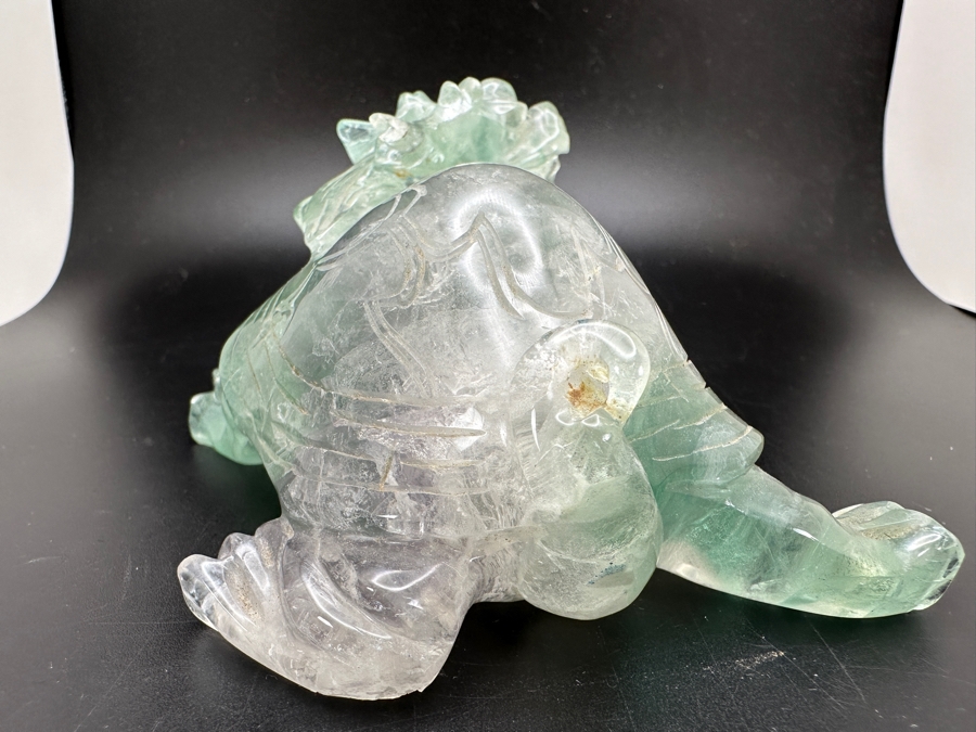 Chinese Hand Carved Fluorite Dragon Turtle Figurine 481g [Photo 13]