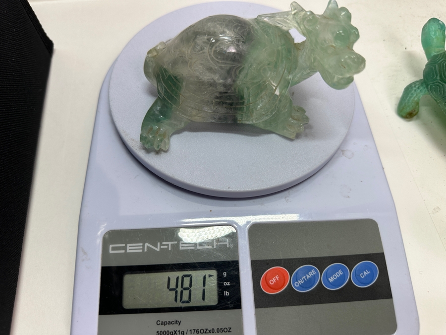 Chinese Hand Carved Fluorite Dragon Turtle Figurine 481g [Photo 17]