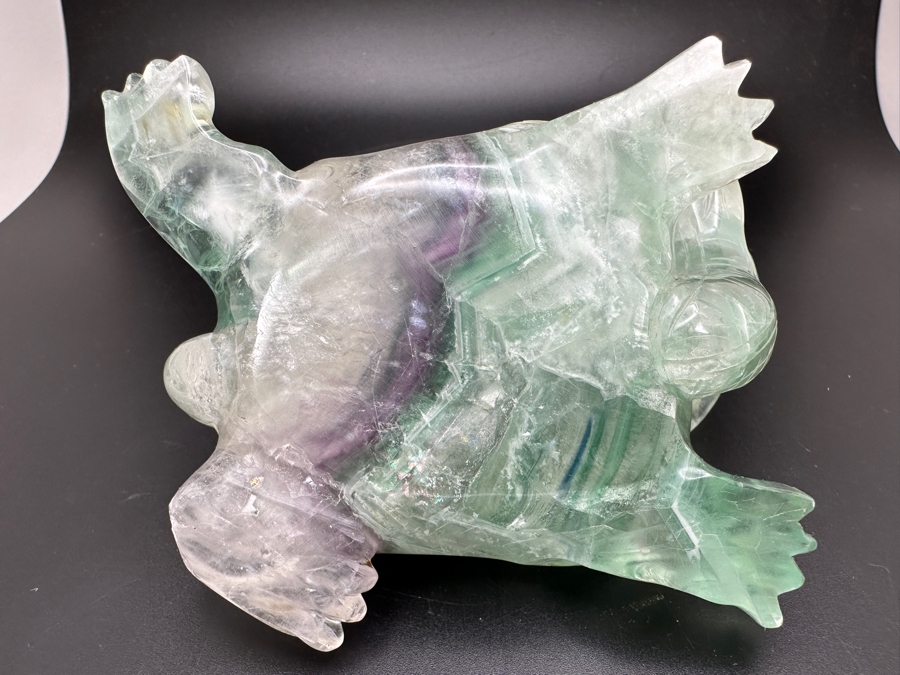 Chinese Hand Carved Fluorite Dragon Turtle Figurine 481g [Photo 16]