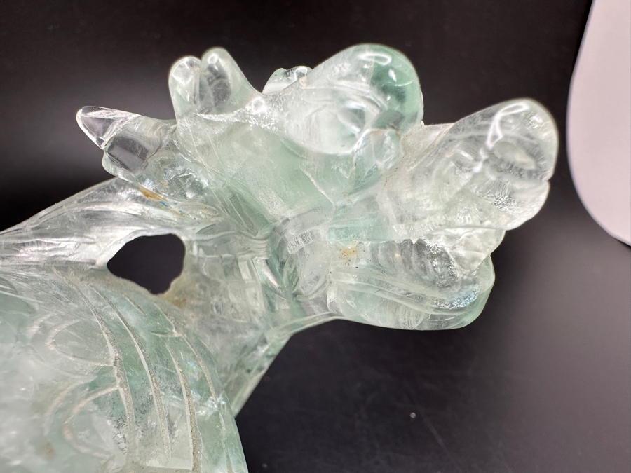 Chinese Hand Carved Fluorite Dragon Turtle Figurine 481g [Photo 7]