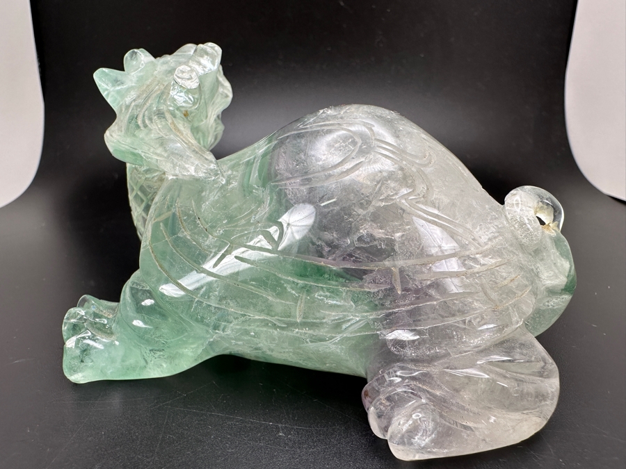 Chinese Hand Carved Fluorite Dragon Turtle Figurine 481g [Photo 12]