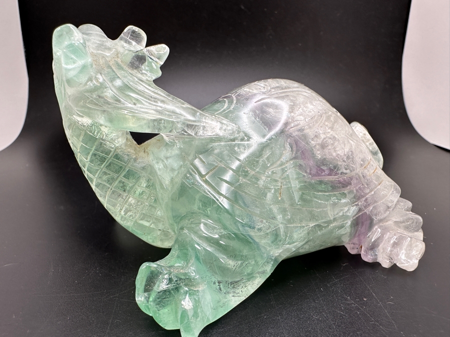 Chinese Hand Carved Fluorite Dragon Turtle Figurine 481g [Photo 11]