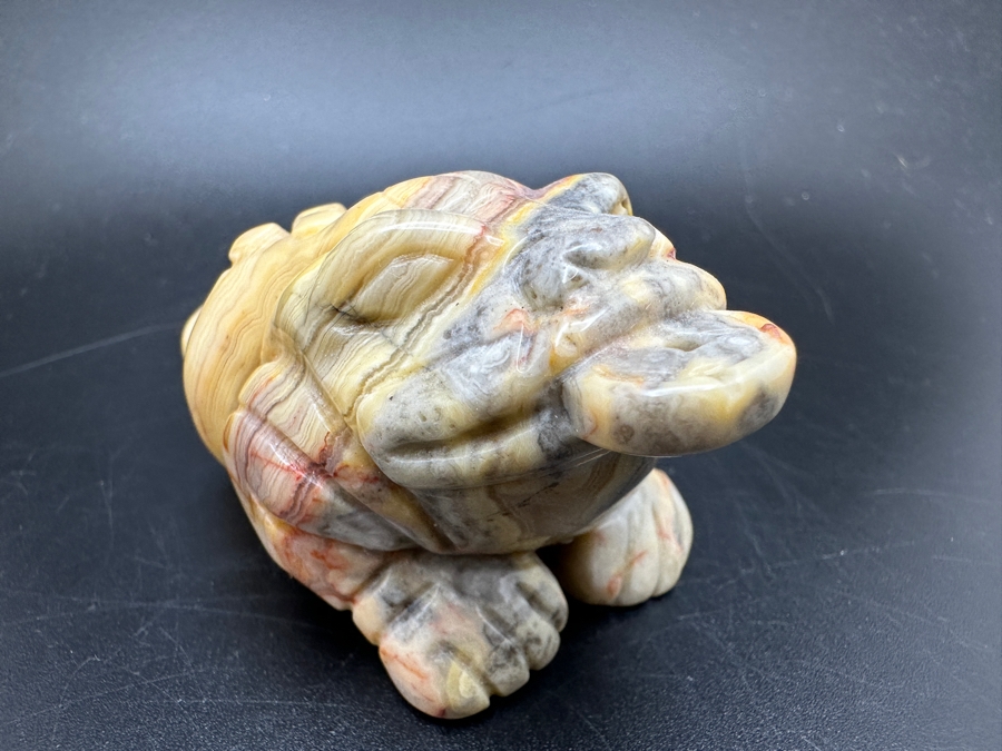 (3) Carved Chinese Feng Shui Golden Toad Wealth Figurines Of Various Stones 364g [Photo 9]