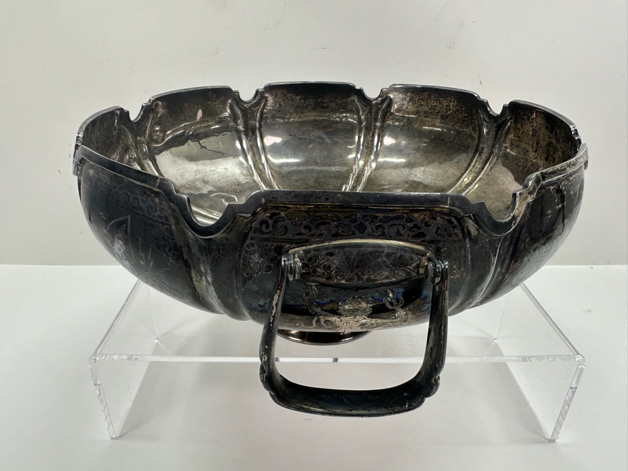 Large Sterling Silver Hallmarked SIAM Thailand Thainakon Footed Bowl With Handles 1,050g (92.5% Silver - Silver Melt Value $1,026) [Photo 10]