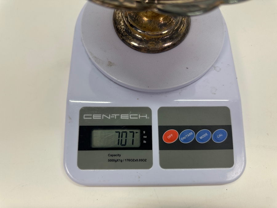 Set Of Four Vintage Chinese .800 Silver Footed Hallmarked Chased Dishes With Floral / Bird Motif 6.5W X 4H 707g (80% Silver - Silver Melt Value $597) [Photo 18]