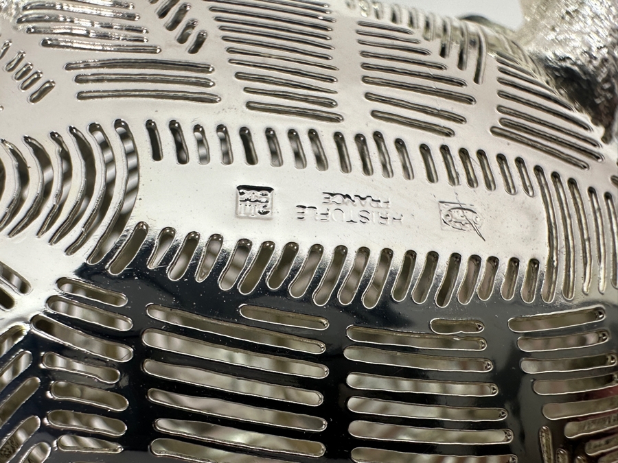 Christofle France Lumiere D'Argent Silverplate Pierced Turtle Figurine [Photo 7]