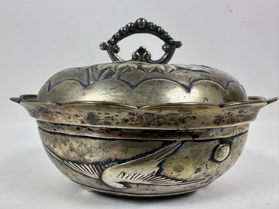 Vintage Chinese .800 Silver Hallmarked Bowl Box 173g (80% Silver - Silver Melt Value $146) [Photo 3]