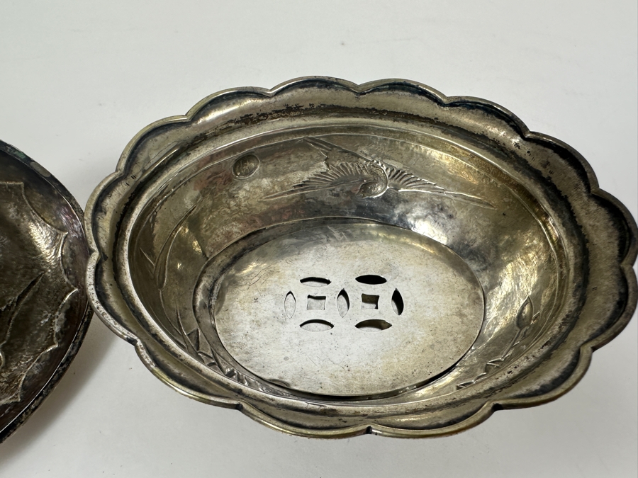 Vintage Chinese .800 Silver Hallmarked Bowl Box 173g (80% Silver - Silver Melt Value $146) [Photo 8]